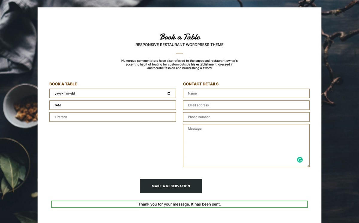 Contact Form:reservation